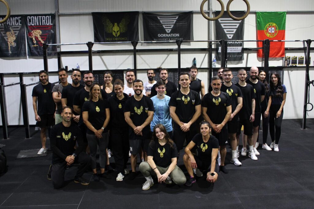 Treino de calistenia na Eagle Calisthenics em Gondomar, Porto